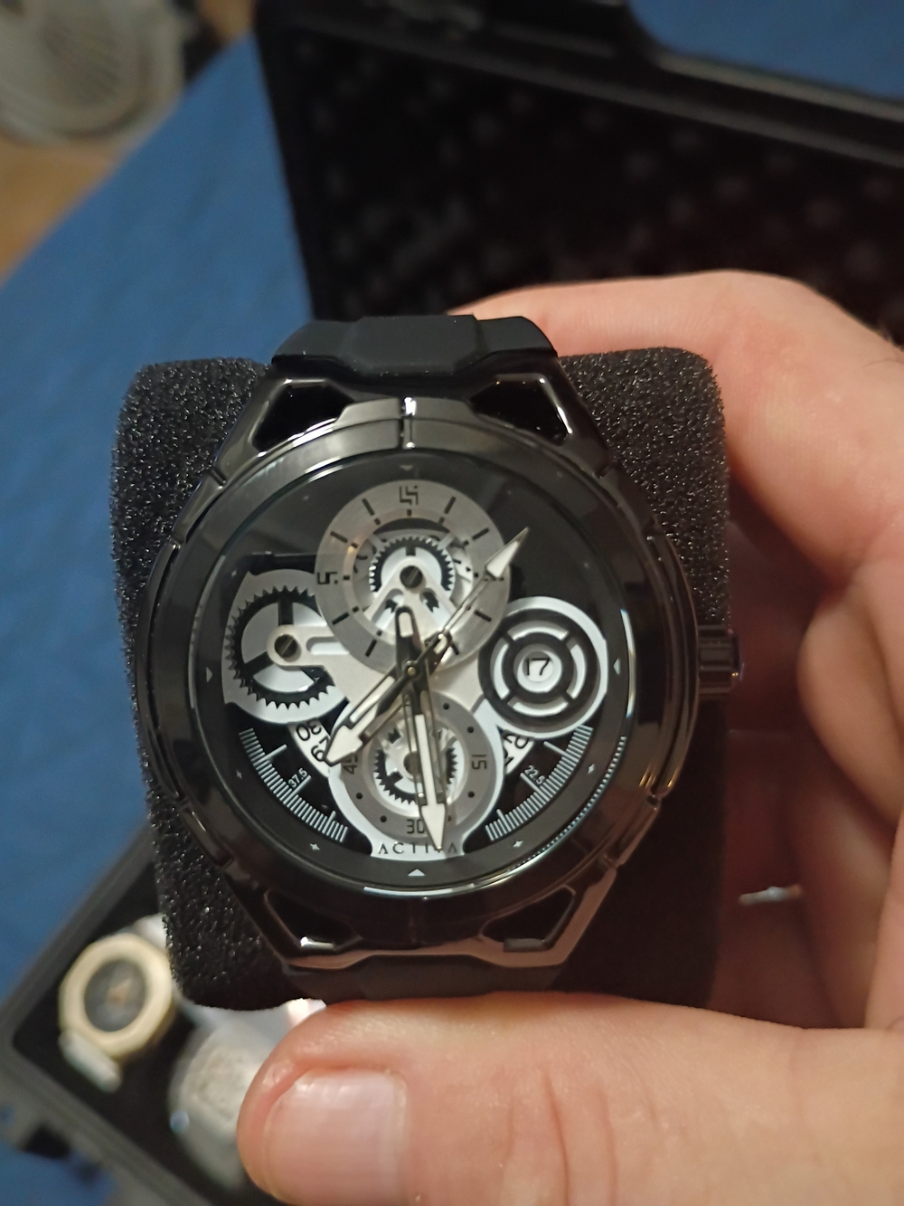 Ativa Black and Silver Men's Mechanical-Style Watch